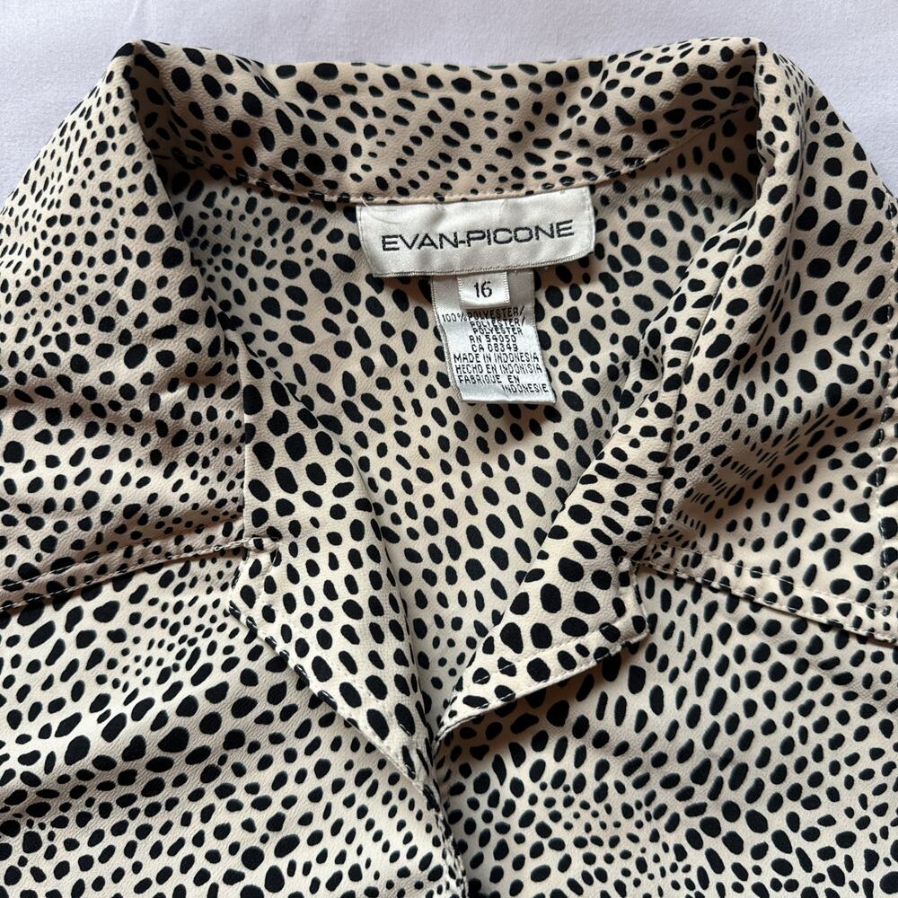 Evan-Picone Dalmatian Print Button Up Blouse Size… - image 2